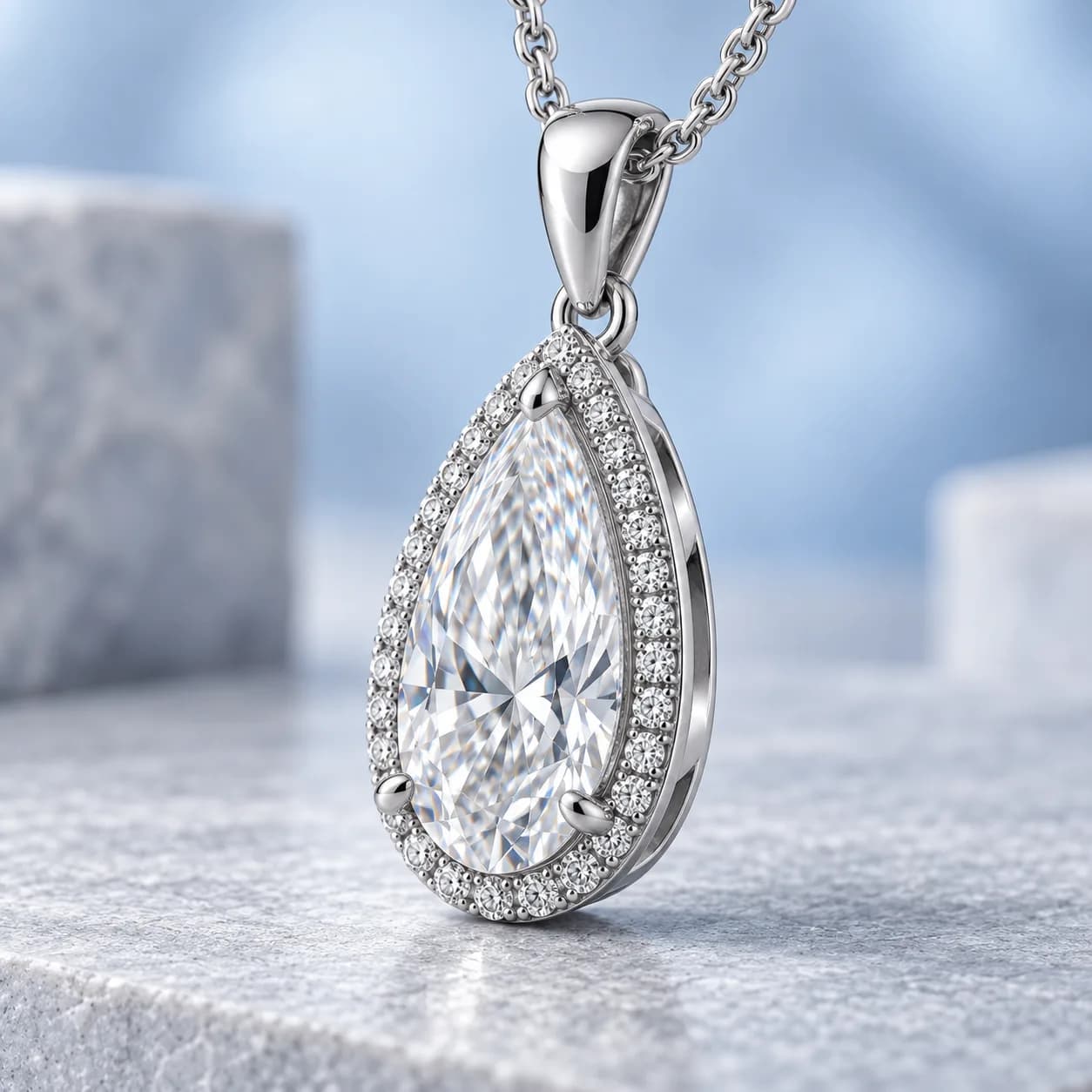 Concept macro view of the pendant setting profile